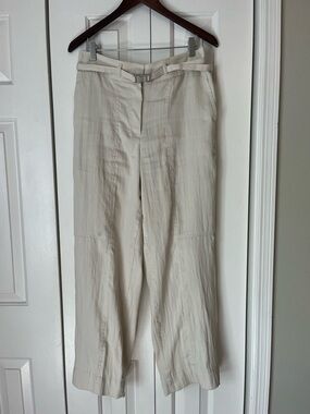 DKNY, Donna Karen Beige Wide-Leg Women’s Trousers with Belt, medium